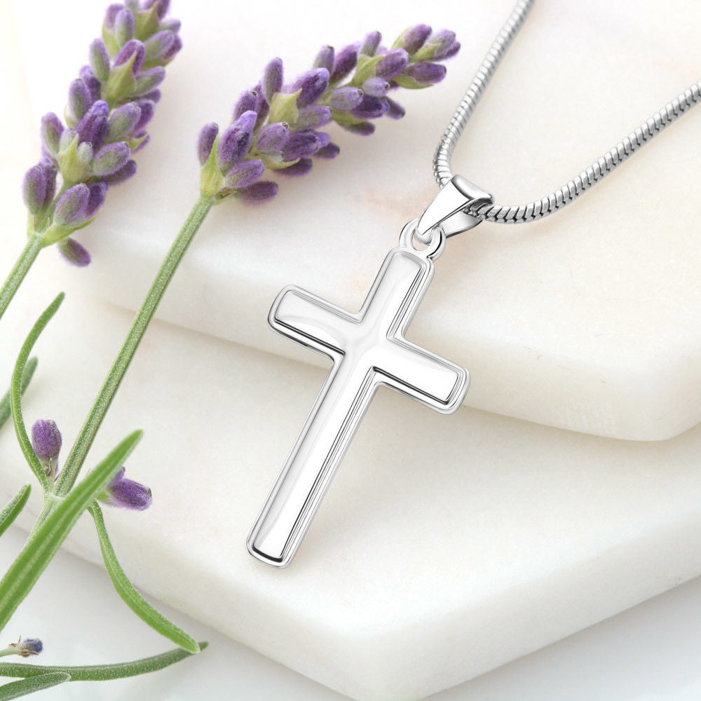 To My Fiance "Loving You Fiercely" Cross Necklace