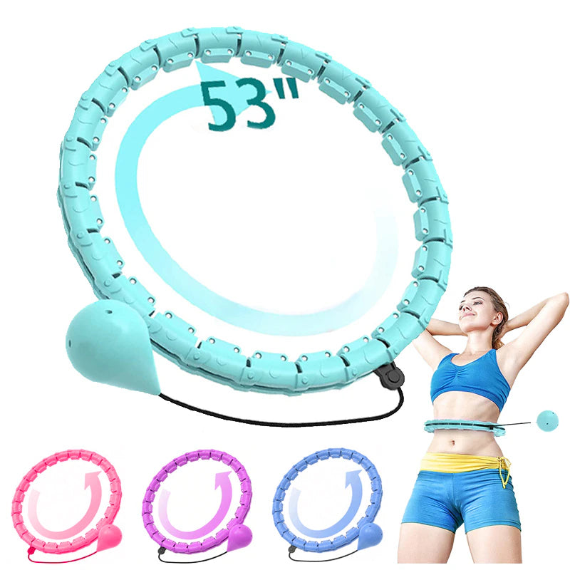 Weighted Hula Circle Hoops for Adults Weight Loss plus Size for Adults Smart Exercise 2 in 1 Adjustable with Detachable Knots