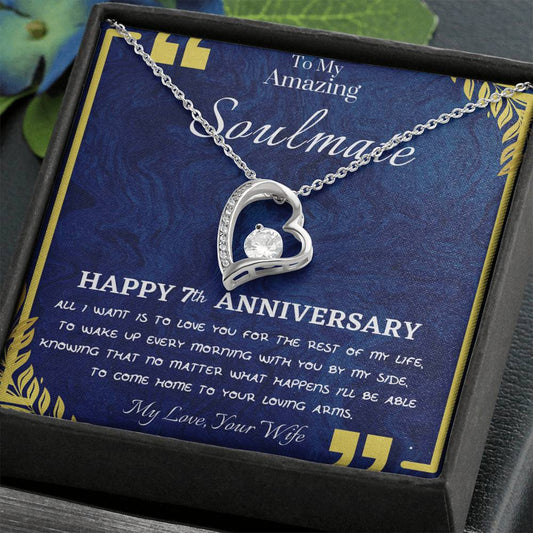 7th Anniversary Gift, Anniversary Gift For Husband, Soulmate Jewelry, Marriage Milestone Pendant, Happy Anniversary Wishes, Gift For Husband