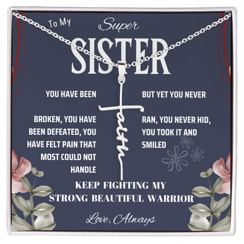 My Super Sister Faith Cross Necklace