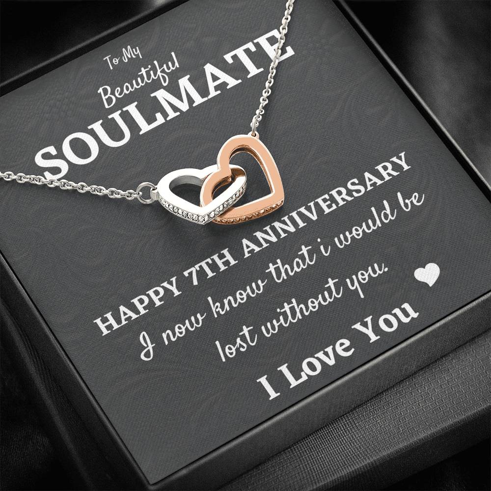 7th Anniversary Gift, Anniversary Gift For Wife, Soulmate Jewelry, Marriage Milestone Pendant, Happy Anniversary Wishes, Gift For Husband