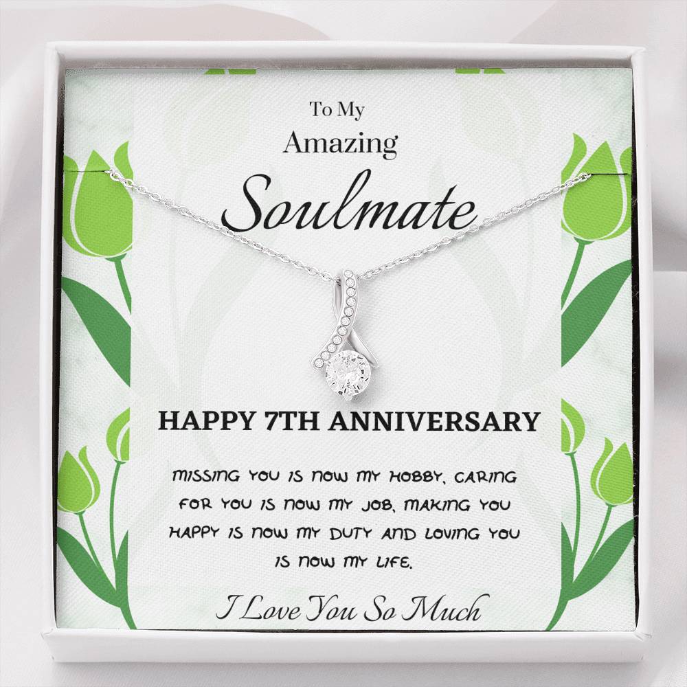 7th Anniversary Gift, Anniversary Gift For Husband, Soulmate Jewelry, Marriage Milestone Pendant, Happy Anniversary Wishes, Gift For Husband